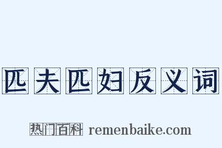 匹夫匹妇反义词是什么意思的图片